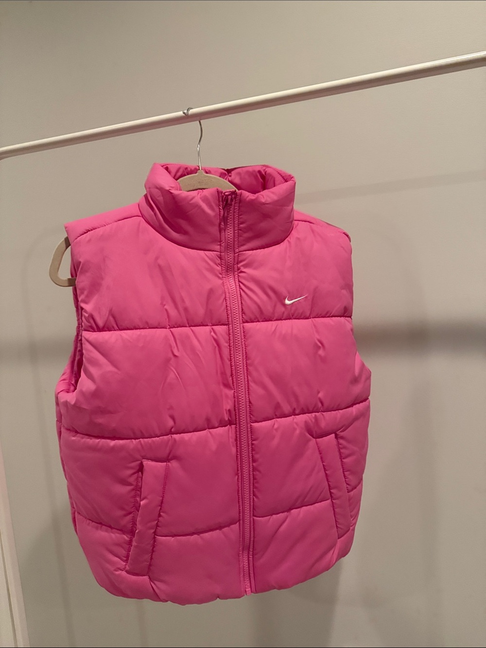 Nike Women's Bright Pink Quilted Puffer Vest
